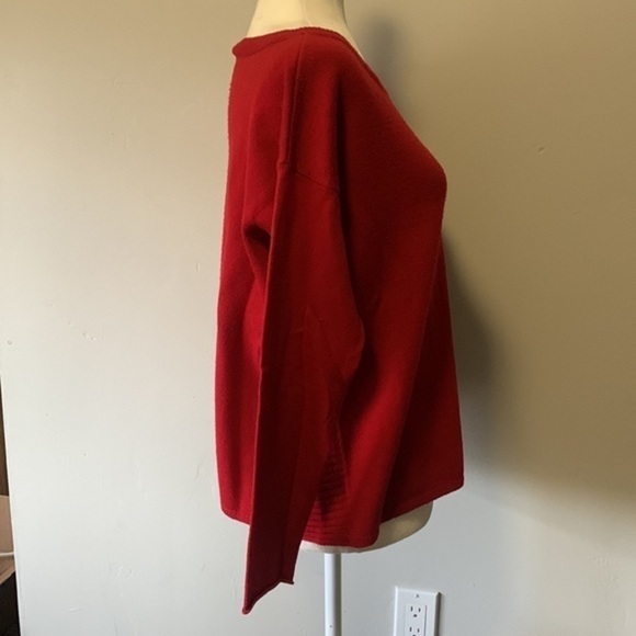 Eileen Fisher red sweater pullover shirt top  in size Small - Picture 6 of 9